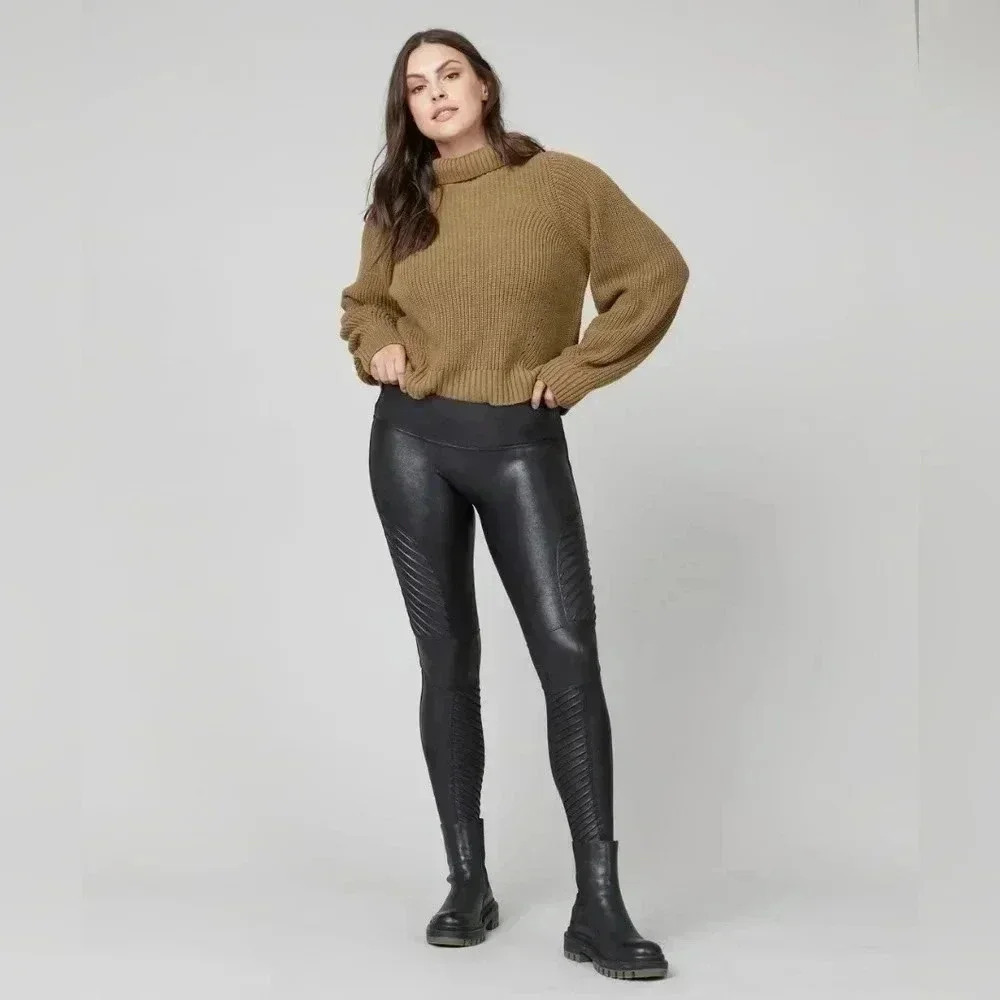 Spanx Faux Leather Moto Leggings